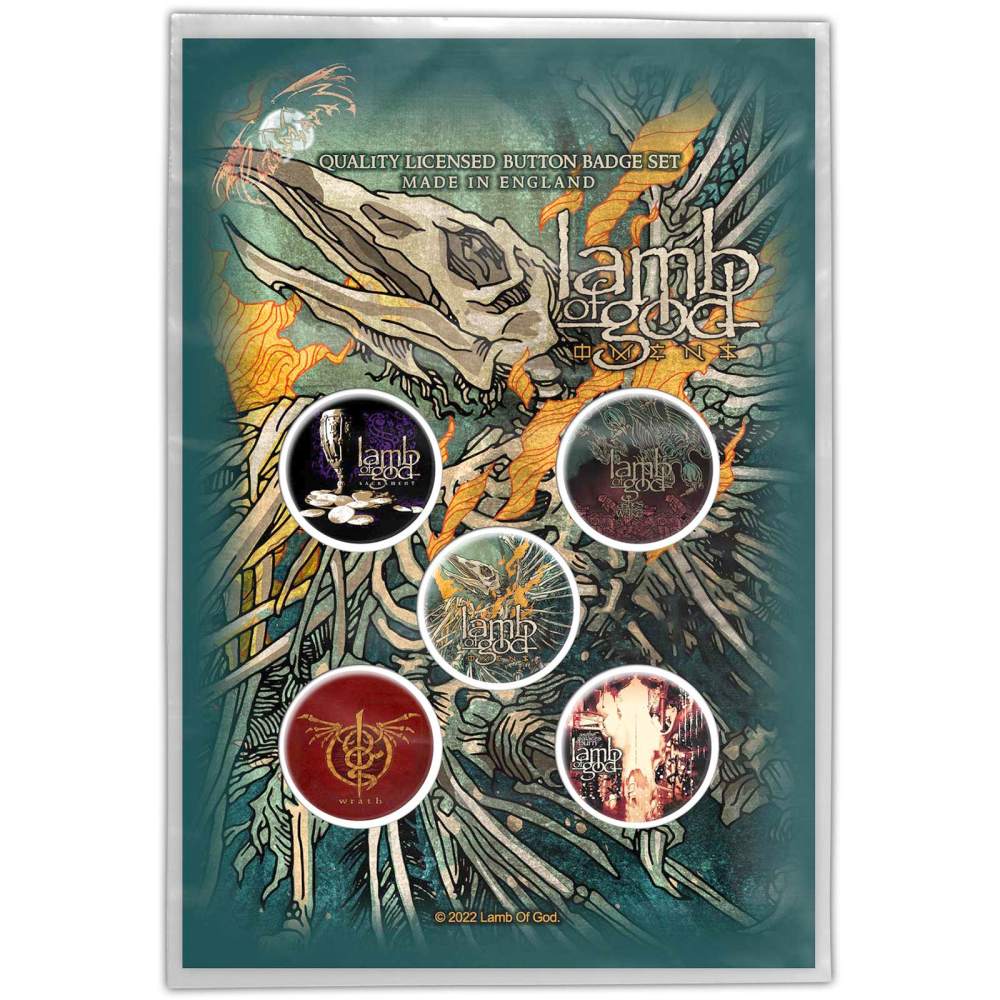 Lamb Of God - Omens Button pin - 5er Set - Mehrfarben